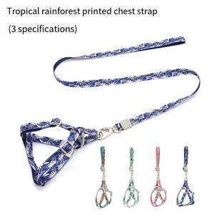 国境を越える新しいペット用チェストストラップ、熱帯雨林柄プリントナイロン製耐衝撃ドッグリーシュ - Product Image 4