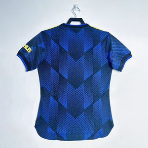 Camiseta de Fútbol Retro <span class=keywords><strong>del</strong></span> United 21-22, Segunda Equipación Azul, Camiseta de Fútbol <span class=keywords><strong>UTD</strong></span>, Uniforme de Fútbol Vintage - Product Image 2