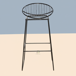 Chaise de bar haute moderne avec pied en métal à dossier rond pour bar à domicile salon salle de sport café club ou hôtel salle à manger également pour l'école - Product Image 1
