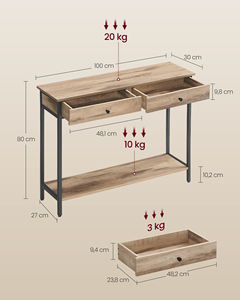 Table d'entrée <span class=keywords><strong>VASAGLE</strong></span> en gros pour l'entrée, la chambre à coucher, le salon, table de canapé avec 2 tiroirs, table <span class=keywords><strong>console</strong></span> - Product Image 6