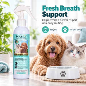 RTS Haustier-Mundpflegespray für Hunde und Katzen Atem-Erfrischer Wasserzusatz Hilft bei der Reduzierung von Plaque und Zahnstein Tägliche Mundspülung - Product Image 1