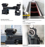 Petite machine à tour CNC horizontale CK6136, tour de table de type léger avec structure à banc plat, capacités moyennes