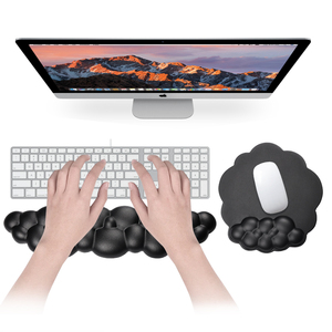 Alfombrilla de ratón con reposamuñecas de nube de Color degradado personalizado de dibujos animados, juego de alfombrilla de muñeca para teclado con Base antideslizante de PU - Product Image 1