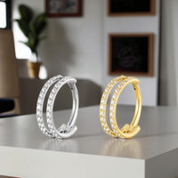 Anneau à segments articulés en acier inoxydable Gemmes de cristal Piercing Helix de septum Bijoux corporels pour cadeau de mariage Piercing plaqué or