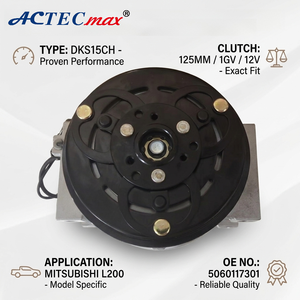 Compresseur de climatisation automatique DKS15CH de remplacement pour Mitsubishi L200 Triton 125MM 1GV 12V OE 5060117301 MR190619 Pompe de climatisation automobile - Product Image 3