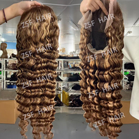 Vente Flash # Perruque de cheveux humains bouclés bruts birmans 4/27 Highlight, 26 pouces, perruque frontale en dentelle HD 13x6, nœuds pré-décolorés, pour femmes noires
