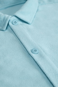 Chemise décontractée <span class=keywords><strong>pour</strong></span> <span class=keywords><strong>homme</strong></span> à manches courtes en tissu éponge ultra doux, respirant et absorbant, avec col boutonné, OEM ODM - Product Image 5