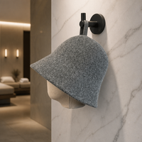 Chapeau de sauna en laine fait main avec broderie, bonnet de sauna en feutre écologique, protection thermique épaissie pour hammam et banya