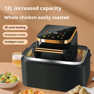 <span class=keywords><strong>Friteuse</strong></span> à <span class=keywords><strong>air</strong></span> numérique multifonction à écran tactile en acier inoxydable 1700W 12L/9L, cuisson vapeur sans huile, <span class=keywords><strong>double</strong></span> élément chauffant KA03007 - Product Image 3