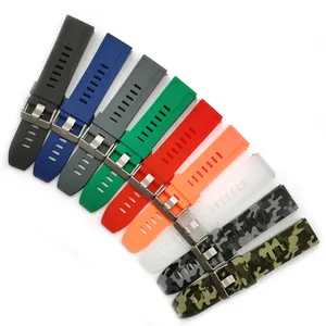 Multi cor camuflagem liberação rápida 18 20 22 24mm pulseira de relógio de borracha de silicone