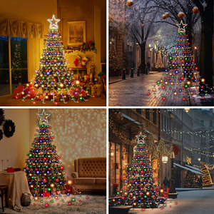 Decoraciones Navideñas para Exteriores, Guirnalda de Luces Navideñas RGB con Cambio de Color y Estrellas, Espectáculo de Luces Multicolor DIY - Product Image 2