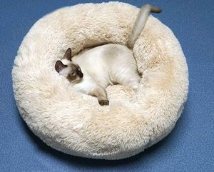 Fluppy Faux Fur <b>Donut</b> Pet <b>Bed</b> Eco-Friendly Luxury Round <b>Bed</b> for <b>Dogs</b> and Cats Factory Direct Drop Shipping - Product Image 1