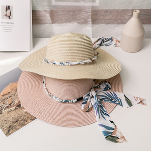 ZG mode Boho chapeau de paille pour femmes été décontracté large bord chapeau de soleil avec nœud papillon dames vacances plage chapeaux - Product Image 3