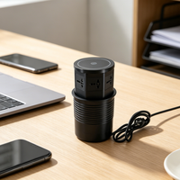 Prise de table rétractable motorisée de vente chaude avec charge sans fil rapide pour meubles intelligents