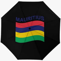Parapluie entièrement automatique de haute qualité, pliable et compact, résistant à la pression, avec motif du drapeau national créatif de Maurice