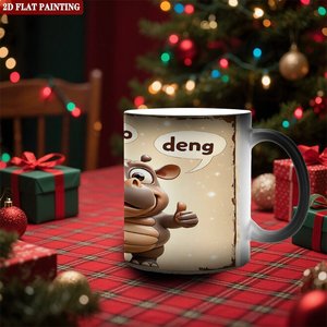Smooth Round Edge Safe Drinking Mug Frosted Black 11oz <b>Ceramic</b> Heat Changing Magic <b>Cup</b> - Product Image 2