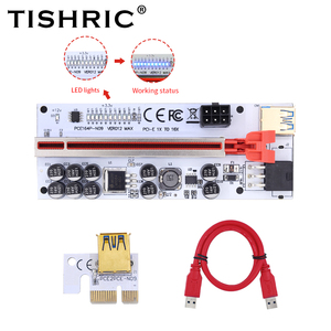 Tishric GPU pcie/ <span class=keywords><strong>PCI</strong></span>-E Riser VER012 Max PLUS Card <span class=keywords><strong>PCI</strong></span> E <span class=keywords><strong>X16</strong></span> <span class=keywords><strong>PCI</strong></span> <span class=keywords><strong>Express</strong></span> 6Pin TO SATA 1X 16X USB3.0 <span class=keywords><strong>Extender</strong></span> LED - Product Image 4