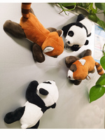 Panda rouge autocollant magnétique créatif mignon peluche poupée pour anniversaire Chengdu Base même PP coton rempli soulagement du Stress