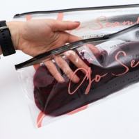 Emballage personnalisé en plastique pour extensions de cheveux, sac en PVC transparent, sacs en plastique pour extensions de cheveux