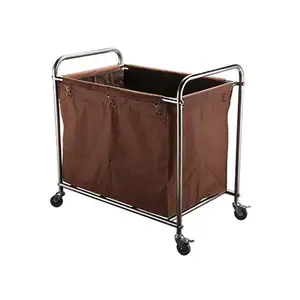 Stainless steel linen trolley cart hotel laundry cart housekeeping Cleaning trolley factory wholesale