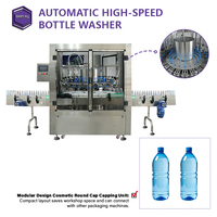Machine de lavage de bouteilles en verre et en plastique entièrement automatique à grande vitesse avec contrôle PLC pour l'usine de transformation du lait, du jus, de l'huile et du gel