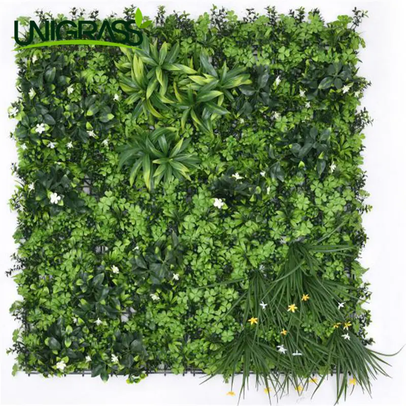 UNI Indoor Decor 3D Greenery Vertical Wall Plant System Green Leaves Plastic Hanging Foliage Artificial Plants Wall Panel