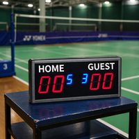 Tableau de score de badminton portable, tableau de score numérique LED portable pour salle de sport intérieure et jeux en club