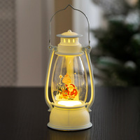 Mini Plastik-Weihnachts-LED-Laterne Flammenlose Kerzenbeleuchtung mit Schneemann- & Weihnachtsmann-Motiven für Feiertagsdekoration