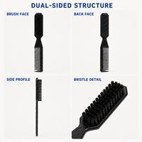 Peigne-brosse 2-en-1 pour barbier, poils en nylon, pour coiffure, nettoyage, barbe, moustache, contrôle des bords, outil de toilettage de poche pour la vente en gros B2B