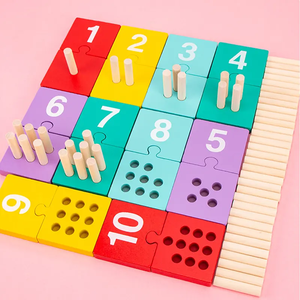 Montessori số học tập đồ chơi cho trẻ em màu sắc phù hợp với trò chơi toán học đếm Đồ chơi giáo dục toán học hỗ trợ giảng dạy đồ chơi bằng gỗ - Product Image 4