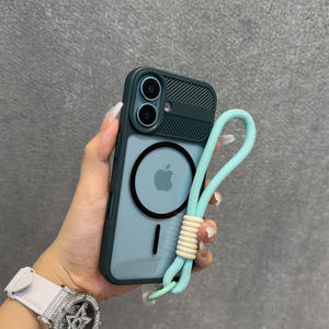 <span class=keywords><strong>Coque</strong></span> rigide de qualité supérieure pour <span class=keywords><strong>iPhone</strong></span> 16/16 Pro 15 Pro Max Anneau fin vert Aspiration magnétique Acrylique transparent Grande fenêtre souple - Product Image 1