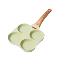 JEETEE — poêle à frire pour Steak et omelette, ronde, antiadhésive, avec 4 trous poché aux œufs, pour cuisinière à Induction, ustensile pour le petit déjeuner