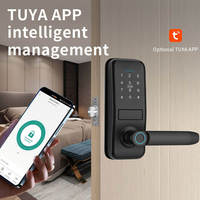 Serrure Intelligente en Alliage d'Aluminium avec Connexion WiFi, Sécurité Intérieure, Déverrouillage à Distance Tuya, Empreinte Digitale, Mot de Passe, Poignée de Porte d'Hôtel
