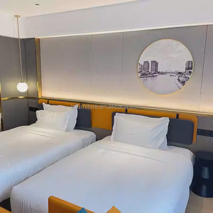Economical Hotel Bedroom Furniture Sets Modern Wood Frame Twin Bed With Nightstand Headbaord TV Cabinet <b>Sofa</b> & <b>Side</b> Coffee <b>Table</b> - Product Image 5