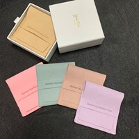 Hxjkc — sac pour boucles d'oreilles en ultra fibre, collier à clapet, boucles d'oreilles, bijoux, sac en cuir double face, logo personnalisé imprimé