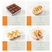 Boîte à gâteau transparente en PET de qualité alimentaire, recyclable, avec couvercle côtelé pour présentation de sushis et de gelées - Personnalisation OEM pour boulangeries, cafés et plats à emporter