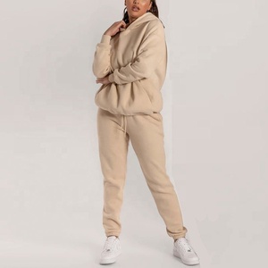 Set di abiti da allenamento <span class=keywords><strong>invernali</strong></span> 2 pezzi felpe con cappuccio da <span class=keywords><strong>donna</strong></span> set di felpe oversize e pantaloni della tuta - Product Image 5
