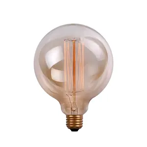 Dekoratif Edison Filamen Karbon Light Bulb Vintage Bola Lampu, G125 110 - 220V Lampu Bohlam Edison String Lampu