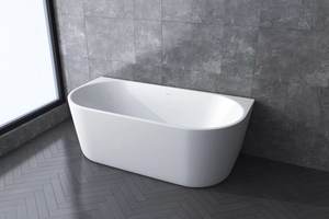 <span class=keywords><strong>Baignoire</strong></span> moderne autoportante pour adulte, à poser au mur, en acrylique, avec drain central, pour hôtel, appartement - Product Image 3