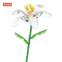 Showcoco-Bouquet de fleurs romantiques, blocs de construction de maisons, villes, jouets éducatifs, cadeau pour filles, kit DIY