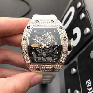 2026 New Luxury Diamond-Embedded 035 Rose Gold Men's Automatic Mechanical <b>Watch</b>, High-Quality Fashion Hollow Skeleton Dress - Product Image 1