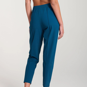 Nouveautés Été Pantalon droit classique en toile à taille élastique, infroissable, confortable, respirant, avec poche latérale, noir - Product Image 2