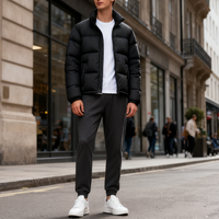 Veste matelassée réversible personnalisée pour homme, coupe-vent, anti-froid, grande taille, hiver, chaude, confortable, avec fermeture éclair, en duvet rapide, écologique