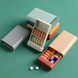 Custom Logo Wekelijks Reizen Pill Case Box Medicatie 6 Compartimenten Plastic Pill Organizer