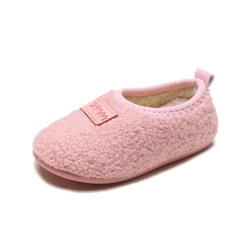 Winter Kids Slippers Solid Indoor Shoes for Boys Candy Color Toddler Girls Soft Warm Non Slip Floor Children Shoes