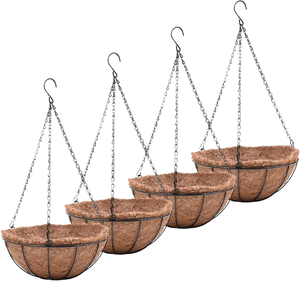 Maceta Colgante de Aleación de Aluminio con Diseño de Flor de Palma de Coco, Resistente al Óxido, Capacidad de 2L - Product Image 1