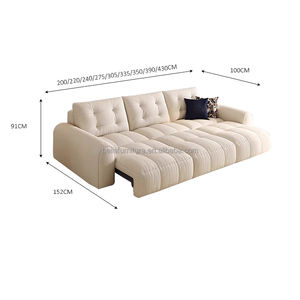 أريكة سرير كهربائية حديثة من القماش بإطار خشبي مع وظيفة التدليك والتحكم عن بعد لغرفة المعيشة والغرف الصغيرة، لا تحتاج إلى مساحة جدارية كبيرة - Product Image 6