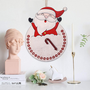 Nuevo Adorno Colgante de Madera <span class=keywords><strong>para</strong></span> Puerta con Diseño de Dibujos Animados de Papá Noel, Alce y Muñeco de Nieve, con Reloj y Cuenta Regresiva Navideña - Product Image 3