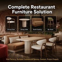 Ensemble de mobilier de restaurant en cuir et bois sur mesure, sièges de banquettes modernes, table et chaises de salle à manger commerciales, café, boutique de café, hôtel