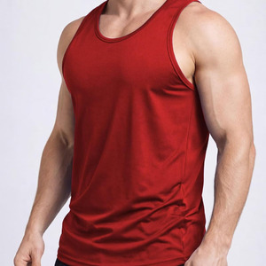 Camiseta sin mangas para hombre, personalizada con tu propio logo y diseño, de nailon y poliéster, de color sólido, para gimnasio y actividades deportivas, a precio económico, en venta. - Product Image 4